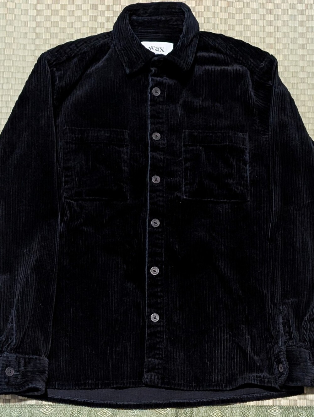 Wax London Penn Cord Whiting Overshirt Midnight Men's Small Made in Tunisia
